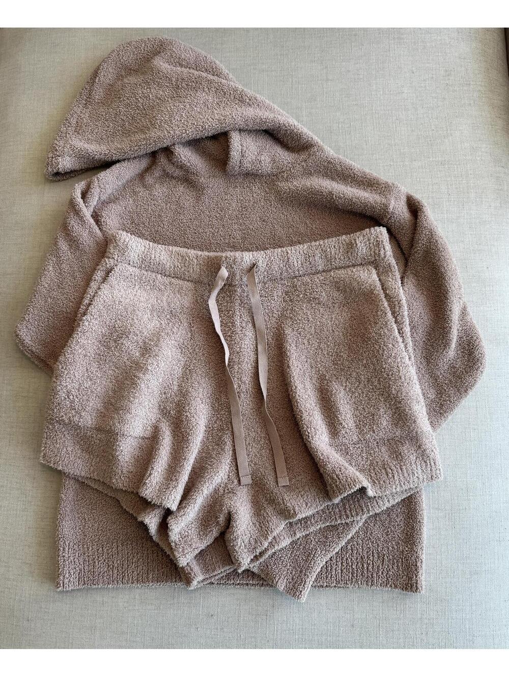 Softies Marshmallow Hoodie Short Set Coco Brown Medium